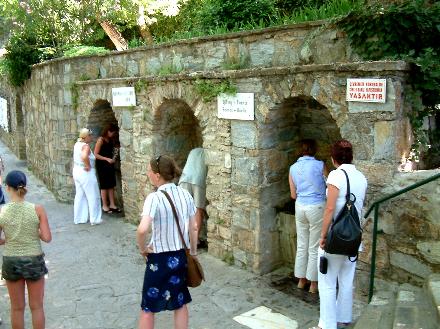 Water springs at the House of the Virgin Mary, Ephesus, Turkey